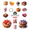 Sweet Treats (P-2) PNG Clipart Collection - 40 PNG, Lollipop Graphics, Cakes Cotton Candy, Sweet Food Printables, Commercial use, Digital download