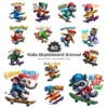 Kids Skateboard Animal PNG Clipart Collection - 40 PNG, Extreme Sports Graphics, Retro Printables, Commercial use, Digital download