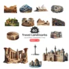 Travel Landmarks (P-4) PNG Clipart Collection - 40 PNG, World Monuments Graphics, Famous Places Printables, Commercial use, Digital download