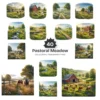 Pastoral Meadow Scenes PNG Clipart Collection - 40 PNG, Green Hills Graphics, Nature Beauty Printable, Commercial use, Digital Download