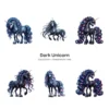 Dark Unicorn PNG Clipart Collection - 45 PNG, Mystical Gothic Graphics, Majestic Art, Celestial Printables, Commercial use, Digital download