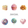 Sweet Treats PNG Clipart Collection - 40 PNG, Lollipop Graphics, Cakes Cotton Candy, Sweet Food Printables, Commercial use, Digital download