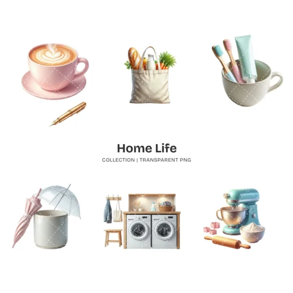 Home Life PNG Clipart Collection - 47 PNG, Cozy Home Essential Graphics, Everyday Living Printable, Commercial use, Digital download