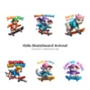 Kids Skateboard Animal PNG Clipart Collection - 40 PNG, Extreme Sports Graphics, Retro Printables, Commercial use, Digital download