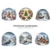 Christmas Landscapes (P-2) PNG Clipart Collection - 40 PNG, Festive Graphics, Festive Scene Printable, Commercial use, Digital Download