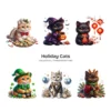Holiday Cats PNG Clipart Collection - 40 PNG, Festive Animal Graphics, Christmas Printable, Commercial use, Digital Download