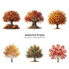 Autumn Trees PNG Clipart Collection - 40 PNG, Fall Foliage Graphics, Autumnal Charm Printable, Commercial use, Digital Download