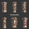 Fantasy Pillars PNG Clipart Collection - 42 PNG, Floral Column Graphics, Pink Roses, Wedding Printables, Commercial use, Digital download