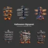 Halloween Signpost PNG Clipart Collection - 41 PNG, Wooden Directional Signs Graphics, Spooky Printables, Commercial use, Digital download