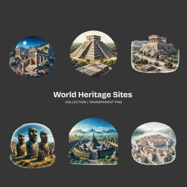 World Heritage Sites PNG Clipart Collection - 40 PNG, Landmark Graphics, Historical Monuments Printables, Commercial use, Digital download