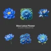 Blue Lotus Flower PNG Clipart Collection - 45 PNG, Spirituality Floral Graphics, Botanical Art Printable, Commercial use, Digital download