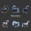 Starry Unicorn PNG Clipart Collection - 40 PNG, Fantasy Creature Graphics, Sparkling Animal Printables, Commercial use, Digital download