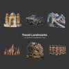 Travel Landmarks PNG Clipart Collection - 40 PNG, World Monuments Graphics, Famous Places Printables, Commercial use, Digital download