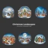 Christmas Landscapes PNG Clipart Collection - 42 PNG, Festive Graphics, Festive Scene Printable, Commercial use, Digital Download