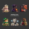Holiday Cats PNG Clipart Collection - 40 PNG, Festive Animal Graphics, Christmas Printable, Commercial use, Digital Download