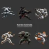Karate Animals PNG Clipart Collection - 40 PNG, Martial Arts Graphics, Striking Poses Printable, Commercial use, Digital Download