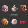 Funny Food PNG Clipart Collection - 40 PNG, Quirky and Playful Graphics, Cute Eating Printable, Commercial use, Digital Download