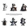 Gothic Christmas Snowman PNG Clipart Collection - 47 PNG, Spooky Winter Graphics, Dark Goth Printables, Commercial use, Digital download