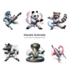 Karate Animals PNG Clipart Collection - 40 PNG, Martial Arts Graphics, Striking Poses Printable, Commercial use, Digital Download