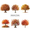 Autumn Trees PNG Clipart Collection - 40 PNG, Fall Foliage Graphics, Autumnal Charm Printable, Commercial use, Digital Download