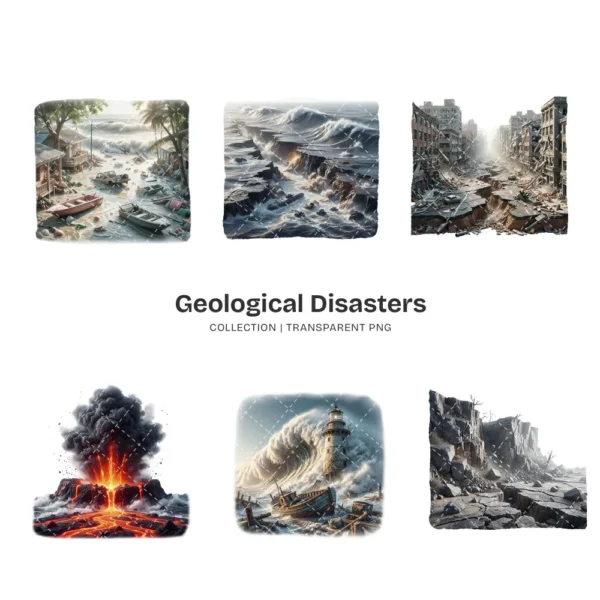 Geological Disasters PNG Clipart Collection - 40 PNG, Natural Disaster Graphics, Volcano Printable, Commercial use, Digital download