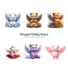 Winged Teddy Bears PNG Clipart Collection - 40 PNG, Whimsical Graphics, Fantasy Bear Printable, Commercial use, Digital download