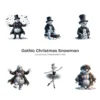 Gothic Christmas Snowman PNG Clipart Collection - 47 PNG, Spooky Winter Graphics, Dark Goth Printables, Commercial use, Digital download