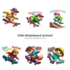 Kids Skateboard Animal PNG Clipart Collection - 40 PNG, Extreme Sports Graphics, Retro Printables, Commercial use, Digital download