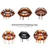 Animal Print Dripping Lips PNG Clipart Collection - 40 PNG, Leopard, Tiger, Cow Graphics, Kiss Printable, Commercial use, Digital Download
