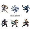 Karate Animals PNG Clipart Collection - 40 PNG, Martial Arts Graphics, Striking Poses Printable, Commercial use, Digital Download