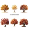 Autumn Trees PNG Clipart Collection - 40 PNG, Fall Foliage Graphics, Autumnal Charm Printable, Commercial use, Digital Download