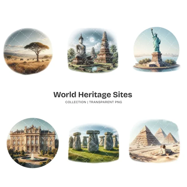 World Heritage Sites PNG Clipart Collection - 40 PNG, Landmark Graphics, Historical Monuments Printables, Commercial use, Digital download