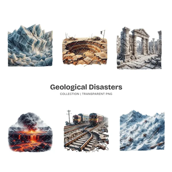 Geological Disasters PNG Clipart Collection - 40 PNG, Natural Disaster Graphics, Volcano Printable, Commercial use, Digital download