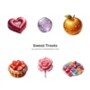 Sweet Treats (P-2) PNG Clipart Collection - 40 PNG, Lollipop Graphics, Cakes Cotton Candy, Sweet Food Printables, Commercial use, Digital download