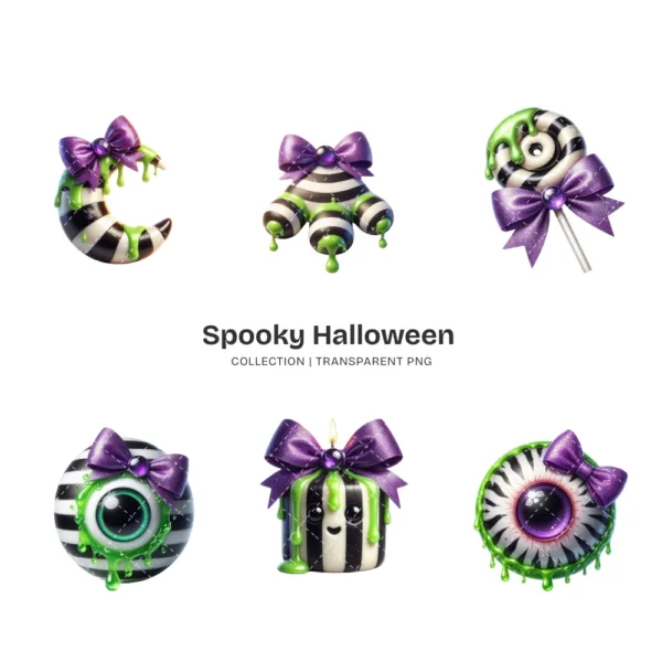 Spooky Halloween PNG Clipart Collection - 40 PNG, Creepy Ghost Graphics, Owl, Bat, Whimsical Printables, Commercial use, Digital download