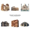 Travel Landmarks PNG Clipart Collection - 40 PNG, World Monuments Graphics, Famous Places Printables, Commercial use, Digital download