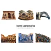 Travel Landmarks (P-4) PNG Clipart Collection - 40 PNG, World Monuments Graphics, Famous Places Printables, Commercial use, Digital download