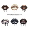 Animal Print Dripping Lips PNG Clipart Collection - 40 PNG, Leopard, Tiger, Cow Graphics, Kiss Printable, Commercial use, Digital Download