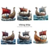 Viking Ship PNG Clipart Collection - 42 PNG, Historic Norse Graphics, History Enthusiasts Printable, Commercial use, Digital Download