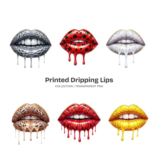 Printed Dripping Lips PNG Clipart Collection - 40 PNG, Insect Graphics, Bird Print Kiss Printable, Commercial use, Digital Download