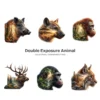 Double Exposure Animal PNG Clipart Collection - 40 PNG, Wildlife Graphics, Forest Mountain Printable, Commercial use, Digital Download