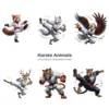 Karate Animals PNG Clipart Collection - 40 PNG, Martial Arts Graphics, Striking Poses Printable, Commercial use, Digital Download