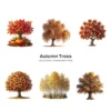 Autumn Trees PNG Clipart Collection - 40 PNG, Fall Foliage Graphics, Autumnal Charm Printable, Commercial use, Digital Download