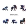 Dark Unicorn PNG Clipart Collection - 45 PNG, Mystical Gothic Graphics, Majestic Art, Celestial Printables, Commercial use, Digital download