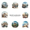 World Landmarks PNG Clipart Collection - 40 PNG, Travel Graphics, Around the World Printables, Commercial use, Digital download