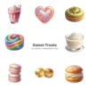 Sweet Treats (P-2) PNG Clipart Collection - 40 PNG, Lollipop Graphics, Cakes Cotton Candy, Sweet Food Printables, Commercial use, Digital download