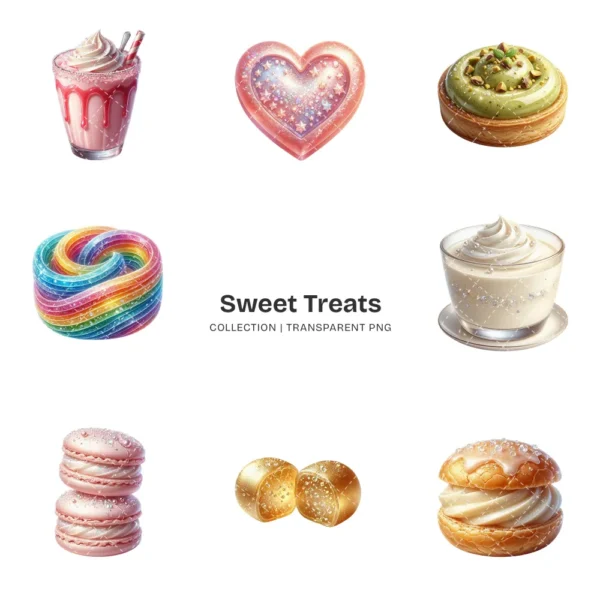 Sweet Treats (P-2) PNG Clipart Collection - 40 PNG, Lollipop Graphics, Cakes Cotton Candy, Sweet Food Printables, Commercial use, Digital download