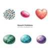 Beach Pebbles PNG Clipart Collection - 60 PNG, Coastal Stone Graphics, Beach Rock, Seashore Printables, Commercial use, Digital download