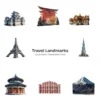 Travel Landmarks PNG Clipart Collection - 40 PNG, World Monuments Graphics, Famous Places Printables, Commercial use, Digital download