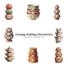 Creepy Holiday Characters PNG Clipart Collection - 40 PNG, Santa, Snowmen Graphics, Ornaments Printable, Commercial use, Digital Download